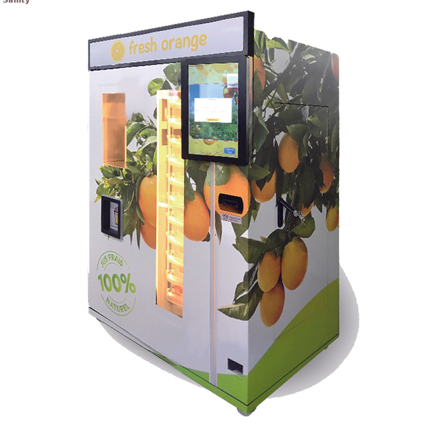 Fresh Orange Juice Vending Machine Automatic Sugar Candy Fruit Apple Live Cheap Solar Water Freezing Ice Juice Vending Machine