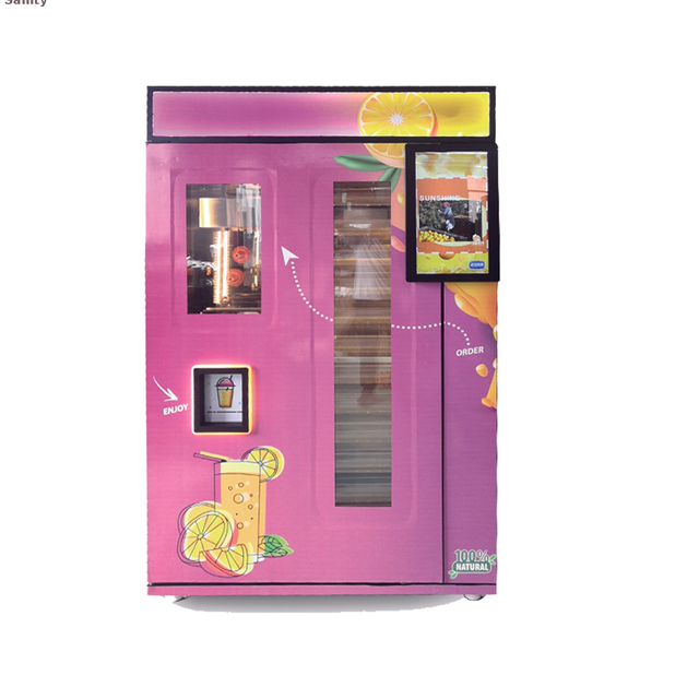 Fresh Orange Juice Vending Machine Automatic Sugar Candy Fruit Apple Live Cheap Solar Water Freezing Ice Juice Vending Machine