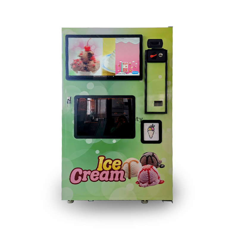 Funspace Customized 24-Hour Self-Service Smart Fully Automatic Ice Cream Maker Touch Screen Soft Ice Cream Vending Machine