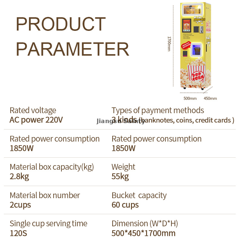 Popcorn Vending Machine Delicious Health Popcorn Making Fun Automatic Machine Popcorn Vending Machine